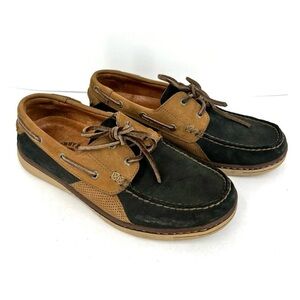Tommy Bahama Black and Tan Boat Shoes